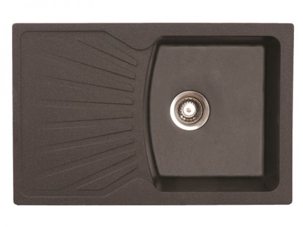Sudoper pravokutni granit crni METALAC Quadro Plus GR-137410