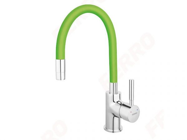 Miješalica (slavina) za sudoper, elastično crijevo FERRO Zumba zelena
