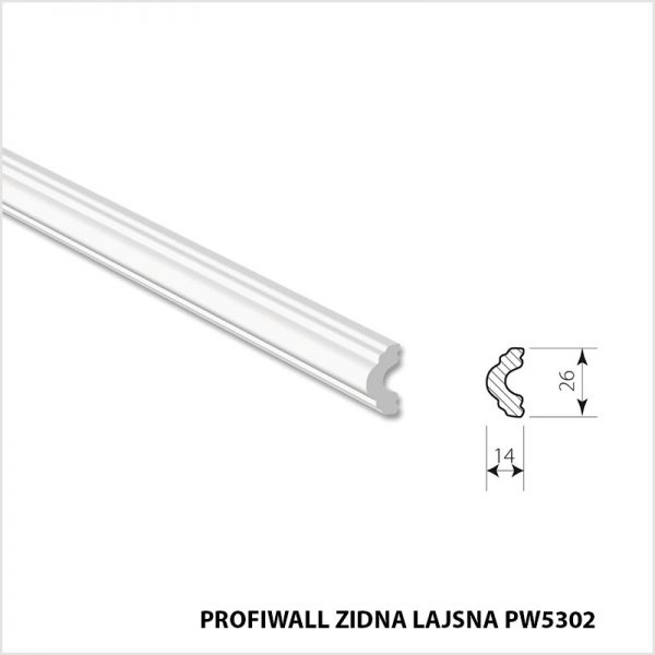 Zidna lajsna Profifloor bijela duljine 2,0m PW 5302 25x15mm