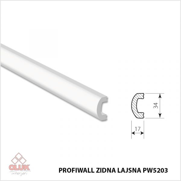 Zidna lajsna Profifloor bijela duljine 2,0m PW 5203 35x15mm
