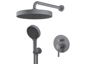 Mješalica za tuš kadu podžbukna, zidni i ručni tuš Gee.O gun metal siva
