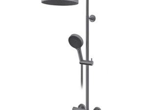 Mješalica za tuš kadu usponski i ručni tuš Gee.O gun metal siva