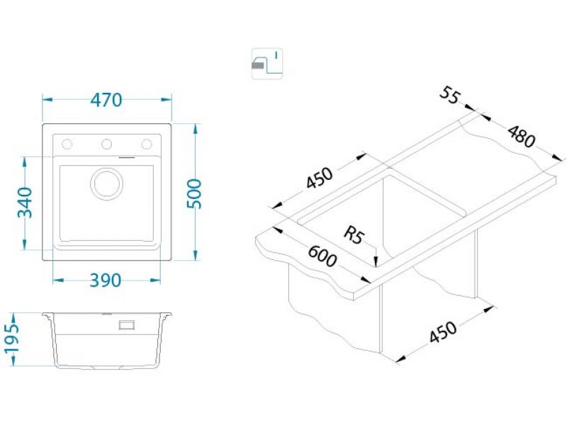 Alveus sudoper ATROX 20 ARCTIC G11 - Slika 3