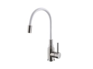 Miješalica za sudoper Alveus Flexa s fleksibilnom cijevi Chrom brushed/bijela