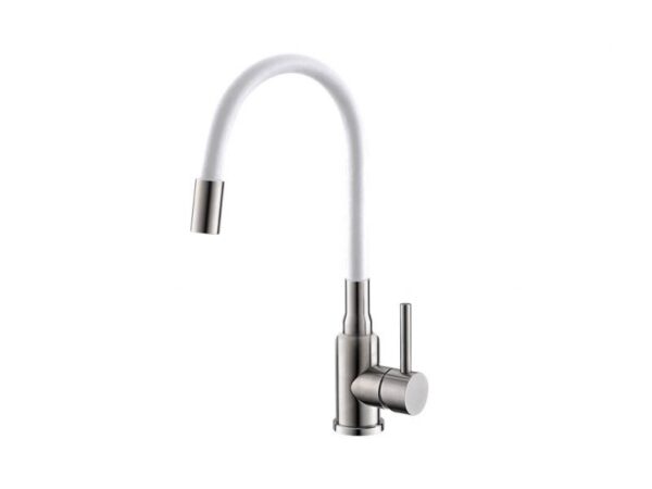 Miješalica za sudoper Alveus Flexa s fleksibilnom cijevi Chrom brushed/bijela