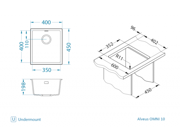 Alveus sudoper OMNI 10 TERRA G22 - Slika 3