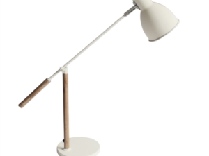 Stolna lampa E27, MAX 11W, bijelo/drvo