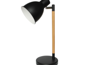 Stolna lampa 410x175mm, E27, MAX 11W, mat crno/drvo