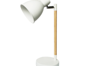 Stolna lampa 410x175mm, E27, MAX 11W, mat bijelo/drvo