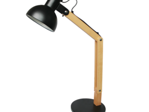 Stolna lampa 410x175mm, E27, MAX 11W, mat crno/drvo