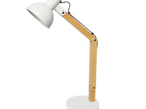 Stolna lampa 410x175mm, E27, MAX 11W, mat bijelo/drvo