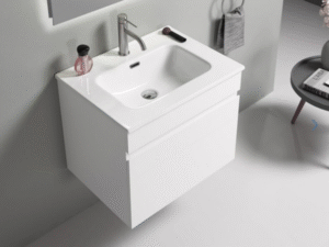 Kupaonski ormarić UNILINE LUMA 600 bijeli s umivaonikom i soft close ladicom