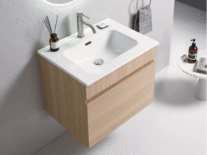 Kupaonski ormarić UNILINE LUMA 600 BRW s umivaonikom i soft close ladicom