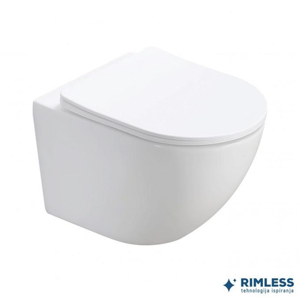 WC školjka viseća compact rimless s duroplast softclose wc daskom AQUA