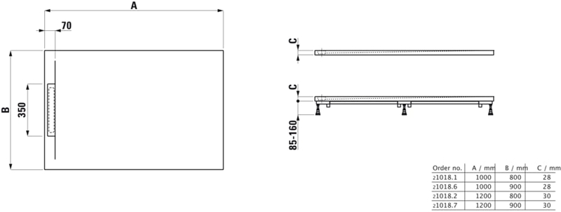 Tuš kada Marbond Laufen Pro 1200 × 900 mm Antracit - Slika 3